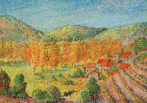 Village Dans La Vallee Oil Painting by Hippolyte Petitjean