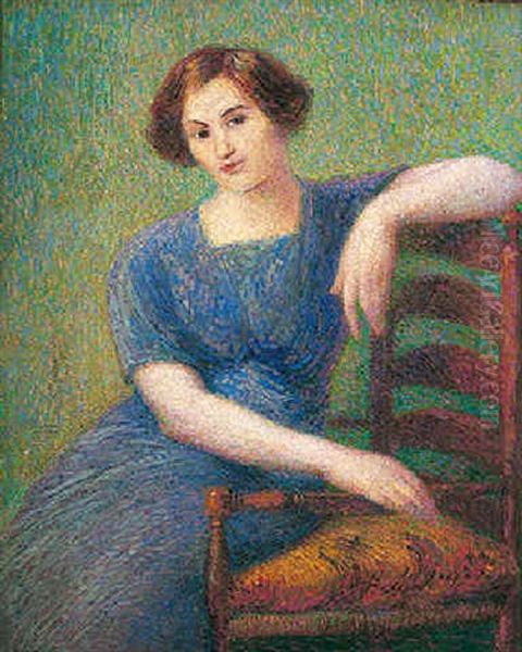 Jeune Femme Au Fauteuil Oil Painting by Hippolyte Petitjean