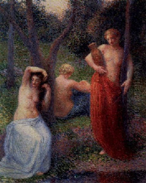 Les Trois Graces Oil Painting by Hippolyte Petitjean