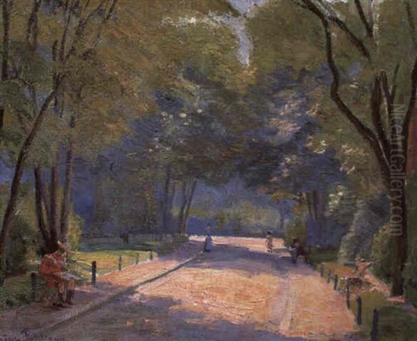 Afternoon In The Park Oil Painting by Hippolyte Petitjean