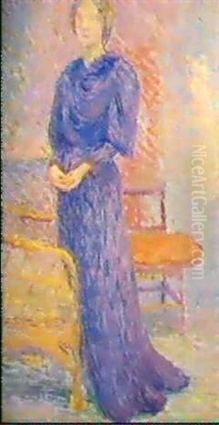 Jeune Femme Sur La Terrasse Oil Painting by Hippolyte Petitjean