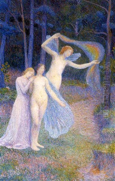 Femmes Dans Le Foret Oil Painting by Hippolyte Petitjean