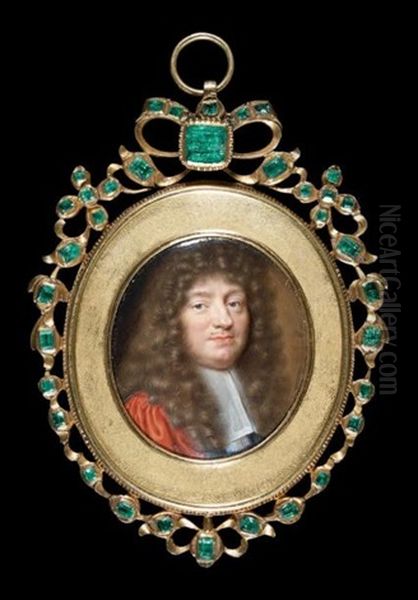 Portrait Du Marquis De Ponchartrain (1643 - 1727) Oil Painting by Jean Petitot the Elder