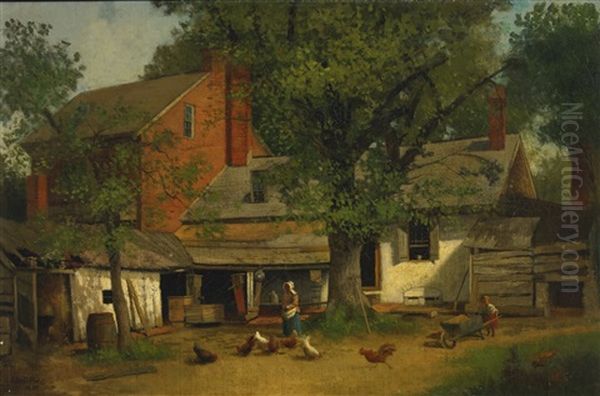 Old House At Cooper's Point, New Jersey Oil Painting by John Frederick Peto