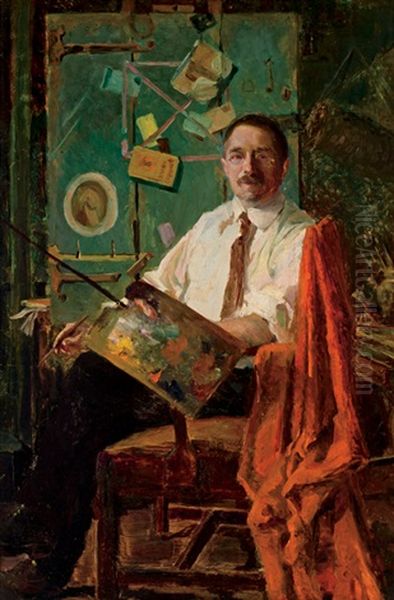 Self Portrait With Rack Picture Oil Painting by John Frederick Peto