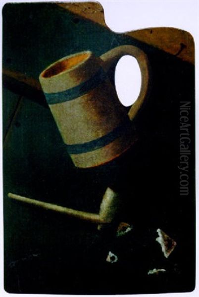 Still Life With Beer Mug And Pipe Oil Painting by John Frederick Peto