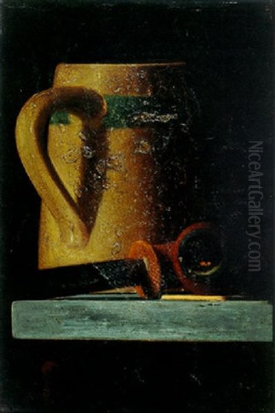 Beer Mug And Pipe Oil Painting by John Frederick Peto