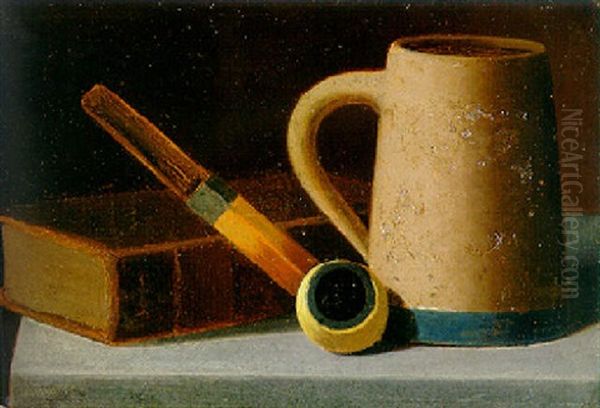 Mug, Pipe And Book Oil Painting by John Frederick Peto