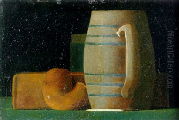 Still Life With Book, Pipe And Jug Oil Painting by John Frederick Peto