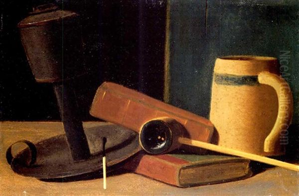 Still Life With Pipe And Mat by John Frederick Peto