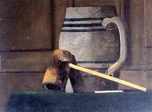 Mug And Pipe On A Table Oil Painting by John Frederick Peto