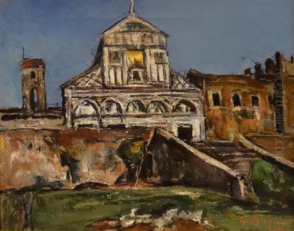 San Miniato Basilica Oil Painting by Gheorghe Petrascu