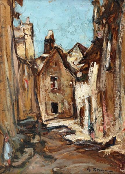 Strada Din Vitre Oil Painting by Gheorghe Petrascu