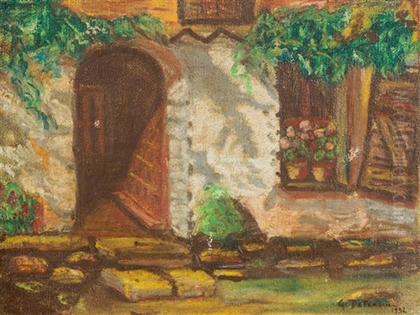 An Inviting House An Inviting House Oil Painting by Gheorghe Petrascu