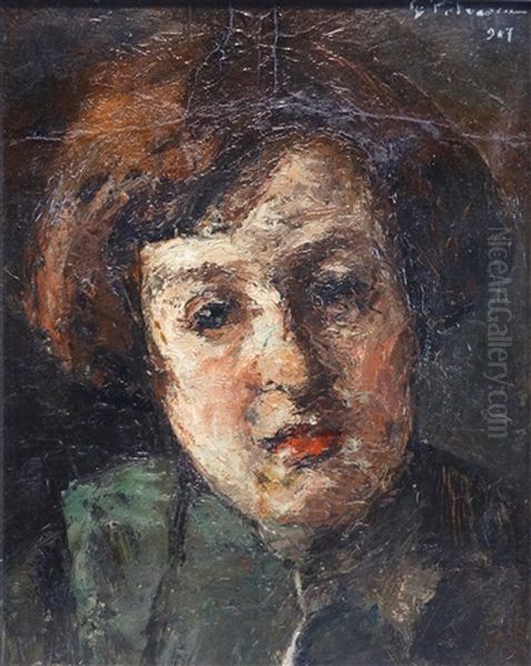 Woman Portrait Oil Painting by Gheorghe Petrascu