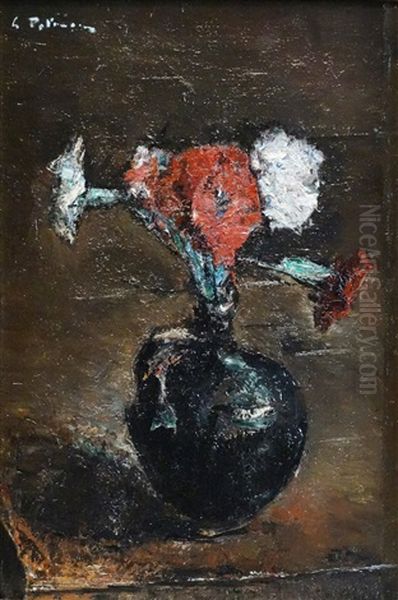 The Pot With Carnations Oil Painting by Gheorghe Petrascu