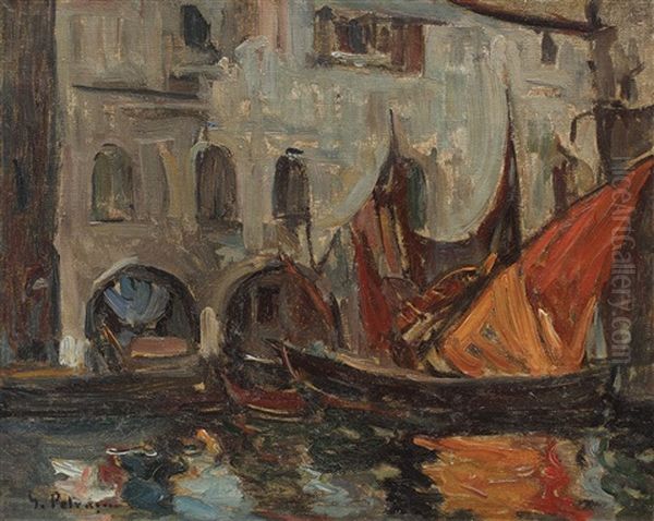 Iole La Venetia Oil Painting by Gheorghe Petrascu