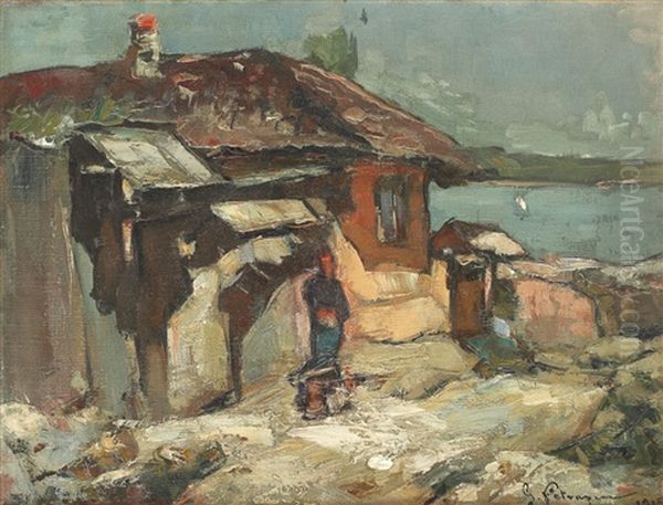 Silistra Oil Painting by Gheorghe Petrascu