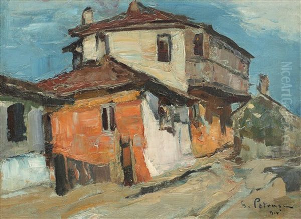 Case Vechi La Silistra Oil Painting by Gheorghe Petrascu