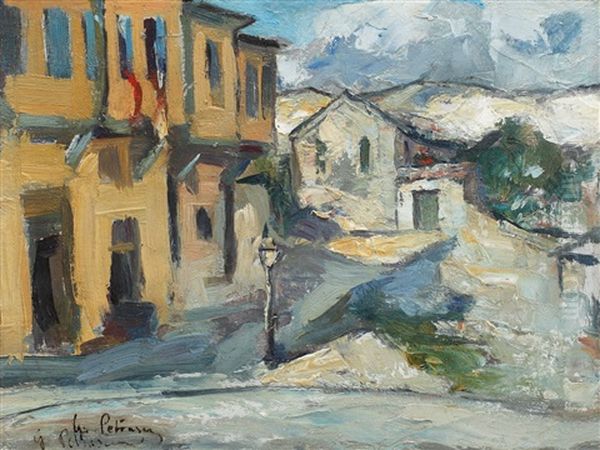 Strada Din Balcic Oil Painting by Gheorghe Petrascu