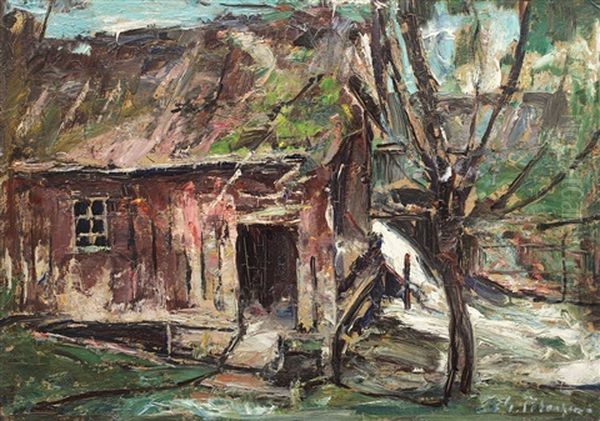 Miller's House Oil Painting by Gheorghe Petrascu