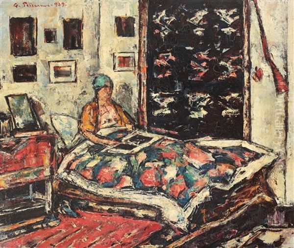 Interior La Targoviste Oil Painting by Gheorghe Petrascu