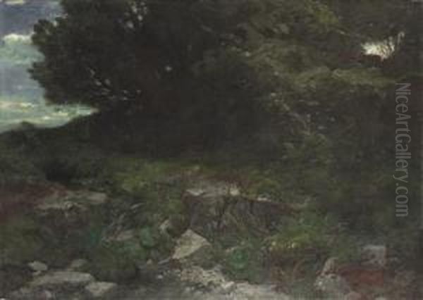 By The Edge Of A Wood Oil Painting by Arnold Bocklin