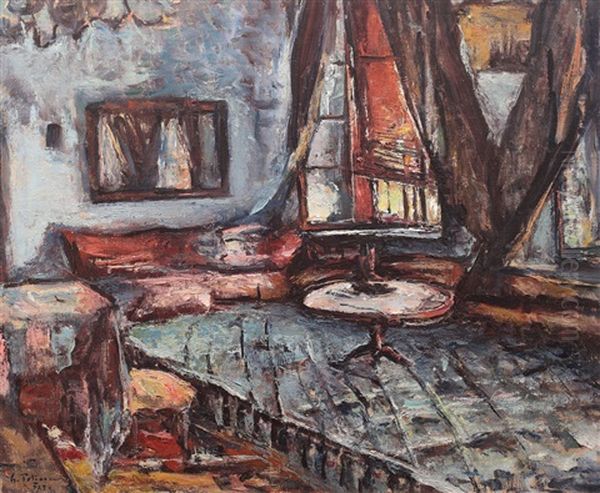 Interior La Viforata Oil Painting by Gheorghe Petrascu