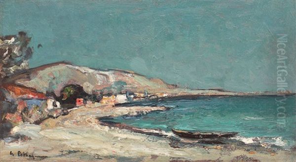 Sea At Balchik Oil Painting by Gheorghe Petrascu