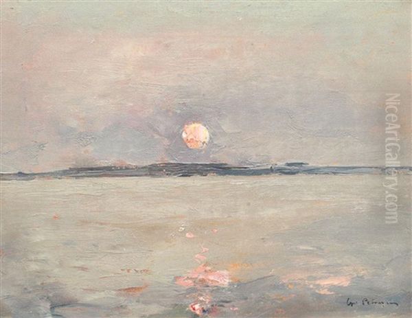 Apus La Saint Malo Oil Painting by Gheorghe Petrascu