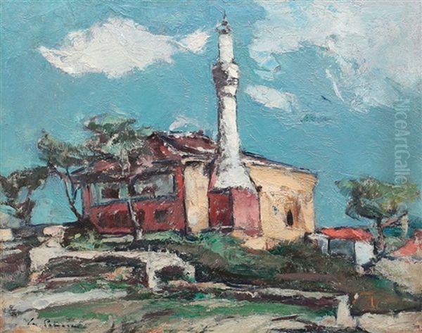 Landscape From Mangalia Oil Painting by Gheorghe Petrascu