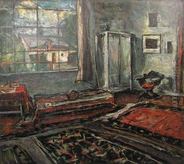 The Shop In Targoviste Oil Painting by Gheorghe Petrascu