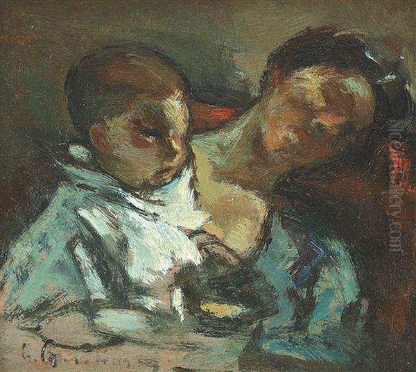 Maternity Oil Painting by Gheorghe Petrascu