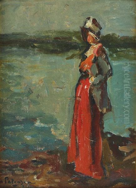 Breton Oil Painting by Gheorghe Petrascu