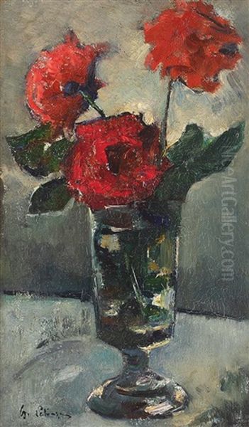 Roses Oil Painting by Gheorghe Petrascu