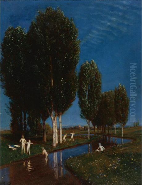 Sommertag Oil Painting by Carlo Bocklin