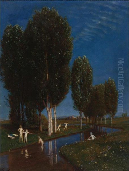 Sommertag Oil Painting by Carlo Bocklin