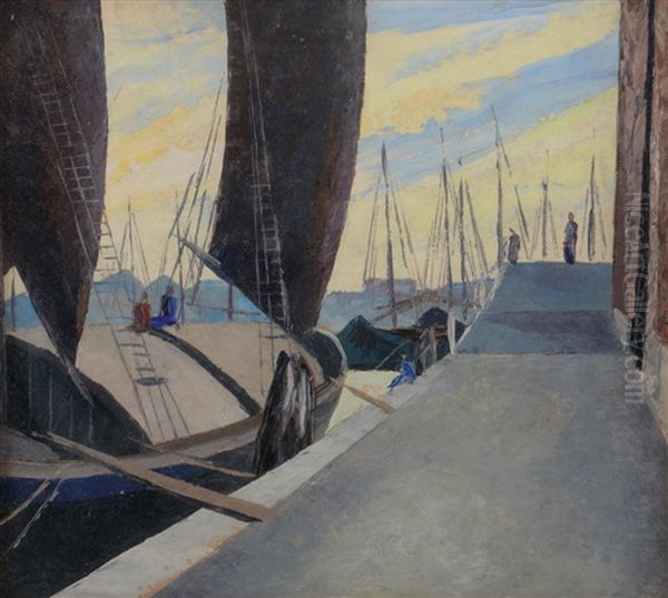 Alla Giudecca Oil Painting by Vittorio Petrella Da Bologna