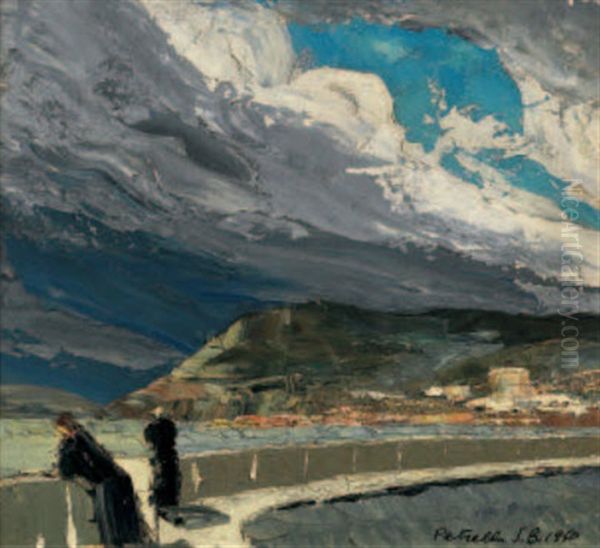 Dopo Il Temporale - Lungomare Di
Sanremo Oil Painting by Vittorio Petrella Da Bologna