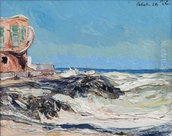 Mare Mosso, San Remo Oil Painting by Vittorio Petrella Da Bologna