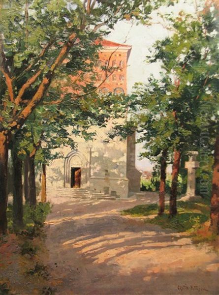 The Road To The Chapel Oil Painting by Costin Petrescu