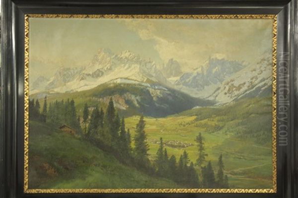 Fischteintal In Sudtirol Oil Painting by Konrad Petrides