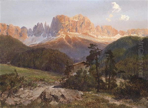 Blick Auf Den Rosengarten Oil Painting by Konrad Petrides