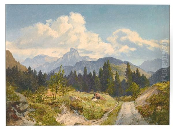 Landschaft Um Den Semmering Oil Painting by Konrad Petrides