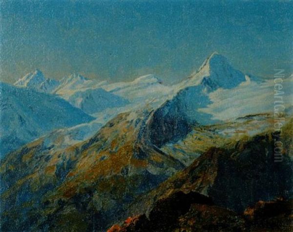 Alpenlandschaft Oil Painting by Konrad Petrides