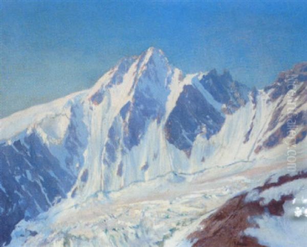 Bergkette In Schnee Und Eis Oil Painting by Konrad Petrides