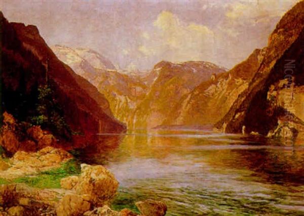 Am Konigssee Oil Painting by Konrad Petrides