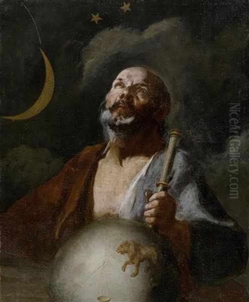 Bildnis Wohl Des Astronomen Ptolemaus Oil Painting by Giuseppe Antonio Petrini