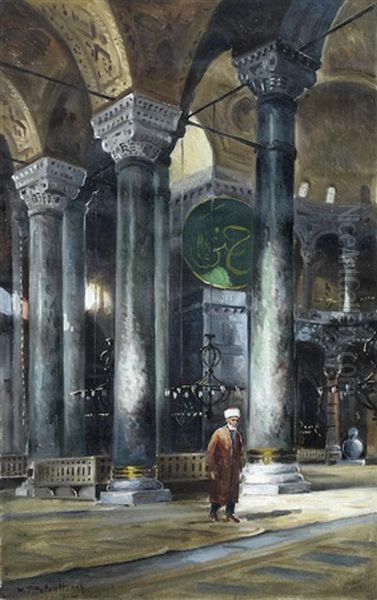 Interior Views Of Hagia Sophia Oil Painting by Wladimir Petroff