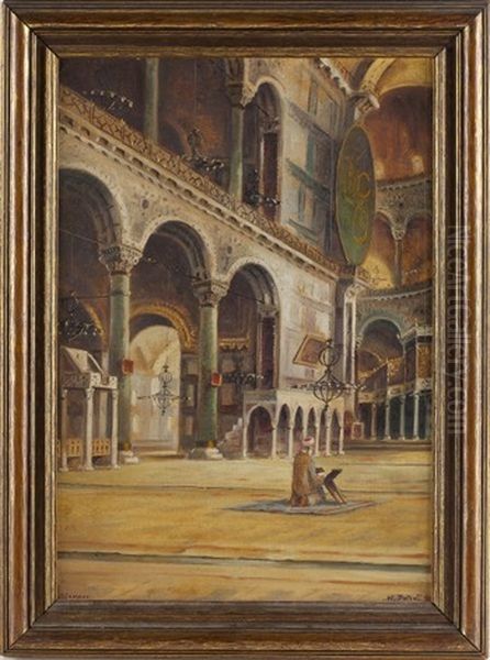 Hagia Sophia Interior Oil Painting by Wladimir Petroff